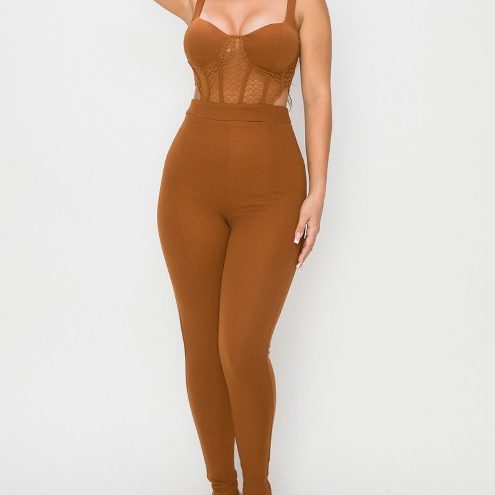 NWT Cognac Jumpsuit